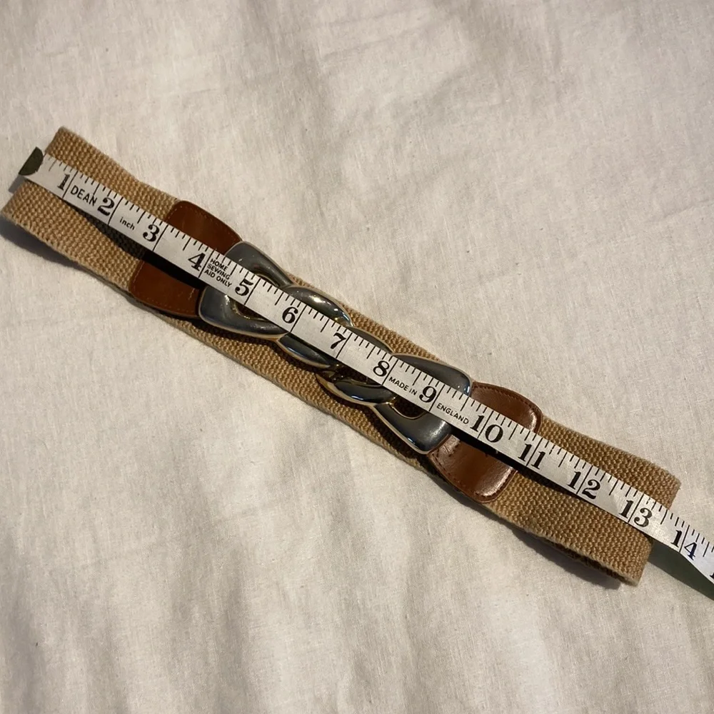 Vintage stretch belt with large gold chain link buckle - Picture 6 of 12